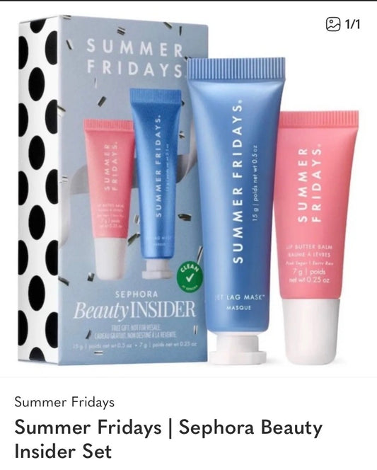 Summer Friday sephora beauty insider set. $7.5 each. Set of 10